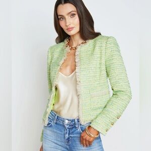 L’AGENCE Angelina Fray Tweed Jacket